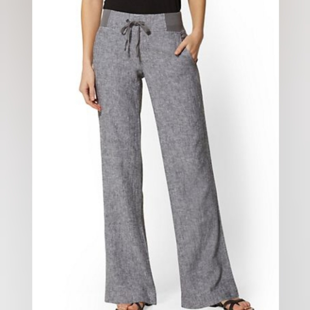 NY&C Wide-leg Linen Pants